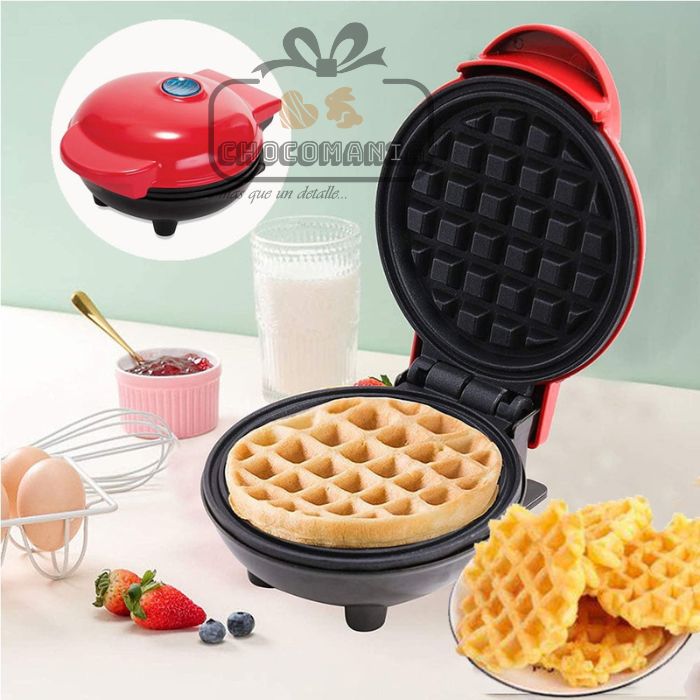 MINI MAKER WAFFLERA 350 WATTS ROJA - CHOCOMANIA