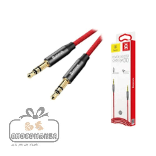 CABLE AUXILIAR AUDIO BASEUS YIVEN M30 ROJO - CHOCOMANIA