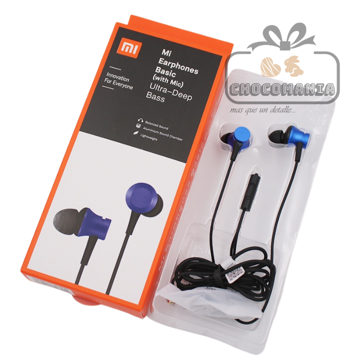 AUDIFONOS XIAOMI CON CABLE Y MICROFONO AZUL - CHOCOMANIA