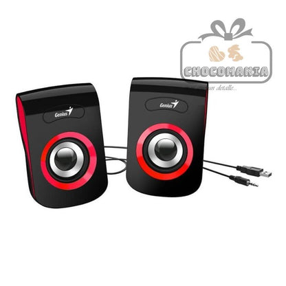 PARLANTES GENIUS SP-Q180 ROJO PARA COMPUTADOR - CHOCOMANIA