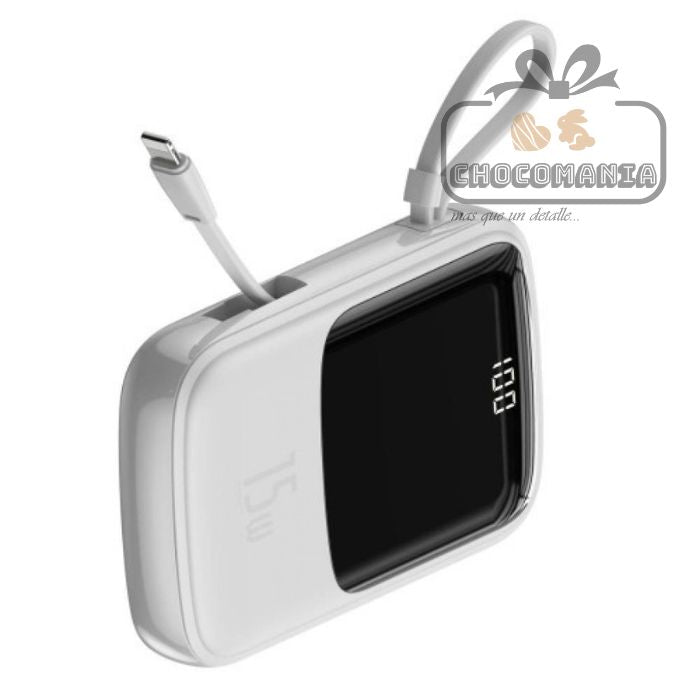 POWER BANK BASEUS PPQD-BO2 Digital DISPLAY 3A 10000MAH LIGHTNING BLANCO - CHOCOMANIA