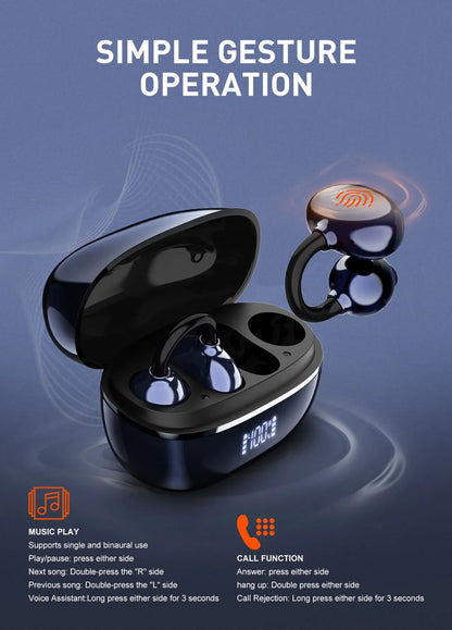 LDNIO T09 con BT 5.4, baja latencia, control táctil y estuche 400 mAh (USB-C). Diseño abierto con clip y reducción de ruido. Envíos a todo el Perú.