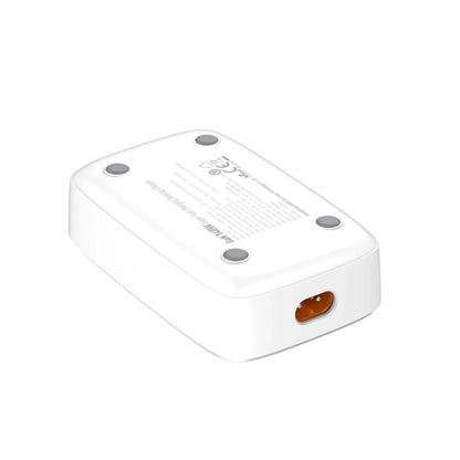 Cargador de escritorio LDNIO Q4010 con GaN 140W, 6 puertos + carga inalámbrica, plugs EU/US/UK y 9 protecciones. Ideal para laptop y móvil.