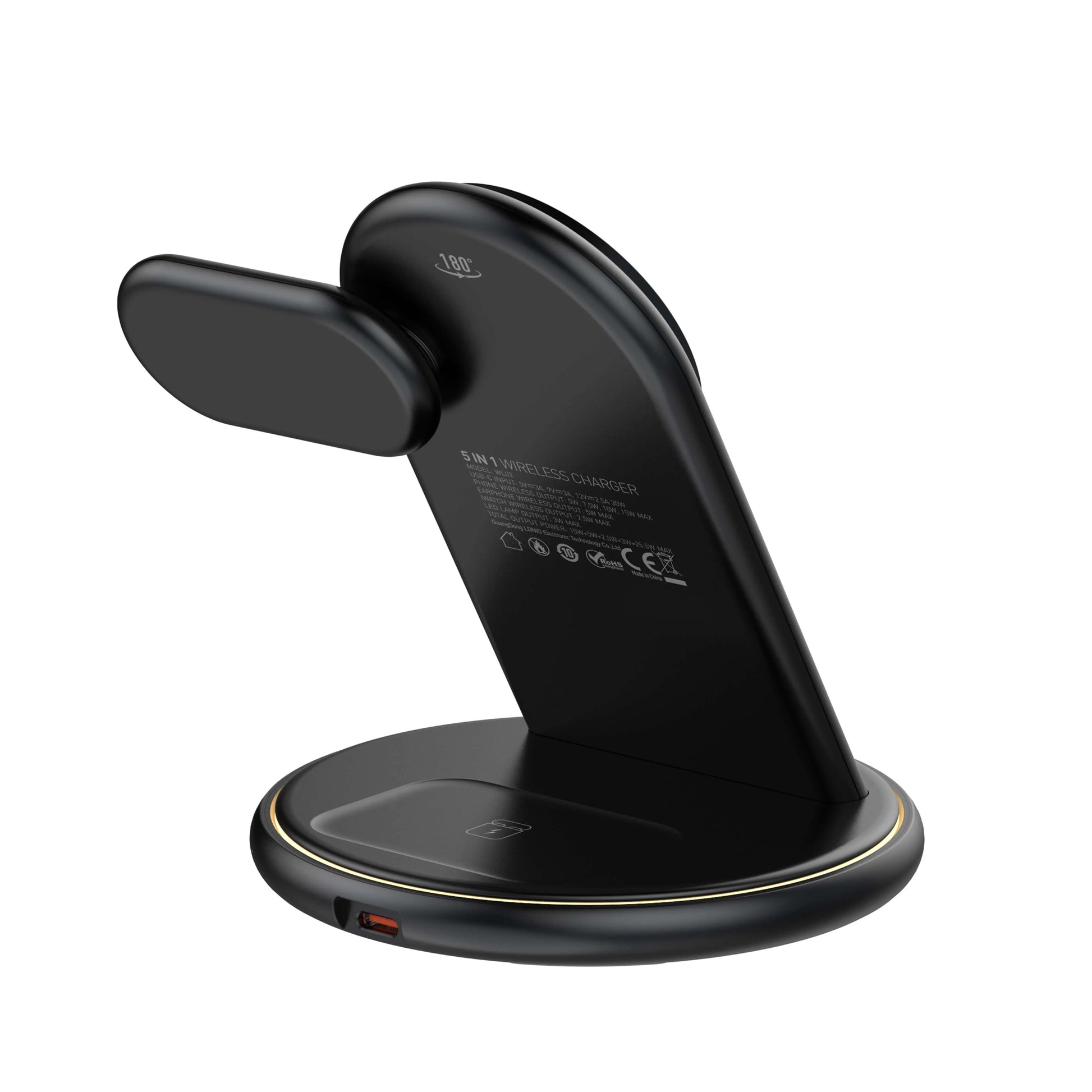 Organiza tu velador/escritorio con la LDNIO WL02: Qi 15W, reloj 2.5W, earbuds 5W, imán N52 y luz LED 3W. Menos cables, más orden.