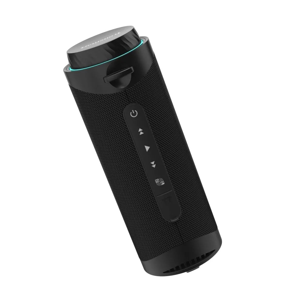 Tronsmart T7: 30W, IPX7, hasta 12 h (LED off), TWS 60W, anillo LED, BT 5.3, microSD y USB-C. Potente y compacto para exteriores.